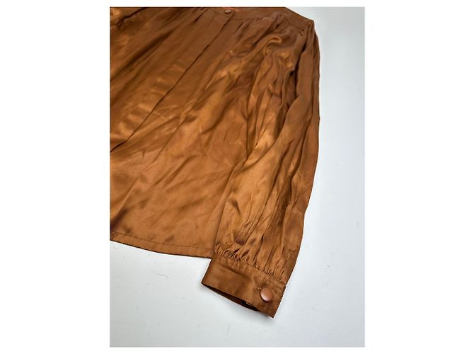 Blusa in seta vintage Dior marrone arancione M - vista 6