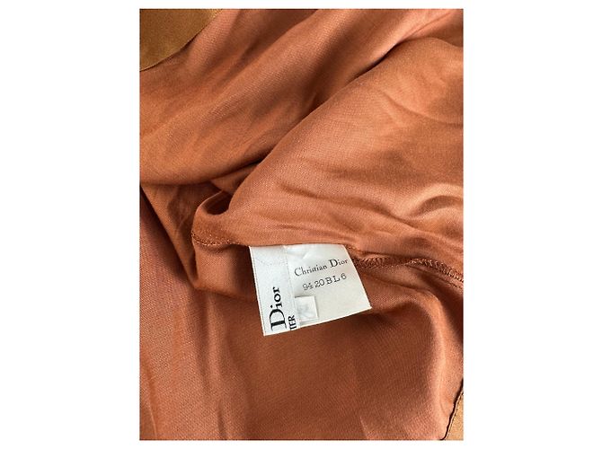 Blusa in seta vintage Dior marrone arancione M - vista 8