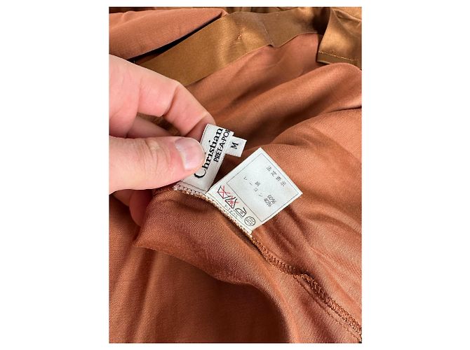 Blusa in seta vintage Dior marrone arancione M - vista 9
