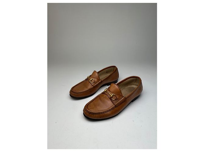 Mocassini in pelle vintage Gucci con morsetto marrone - vista 10