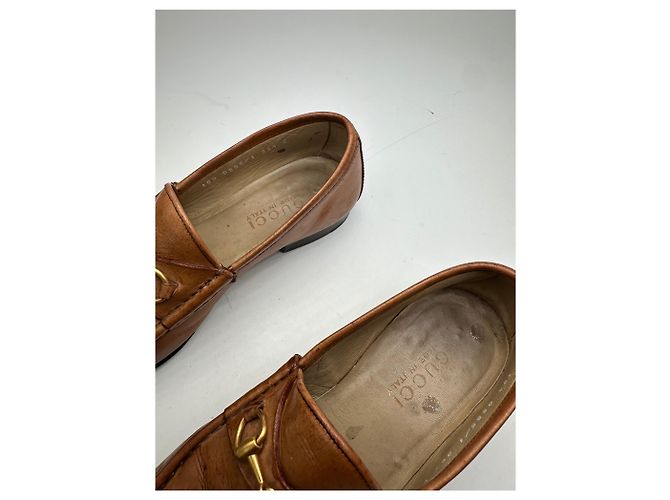 Mocassini in pelle vintage Gucci con morsetto marrone - vista 2