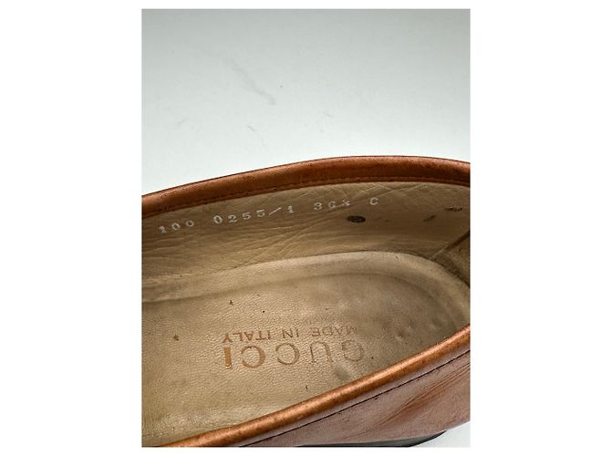 Mocassini in pelle vintage Gucci con morsetto marrone - vista 3