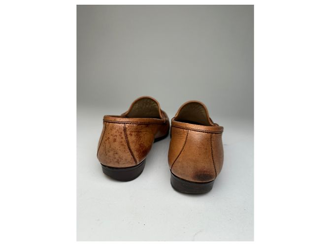 Mocassini in pelle vintage Gucci con morsetto marrone - vista 5