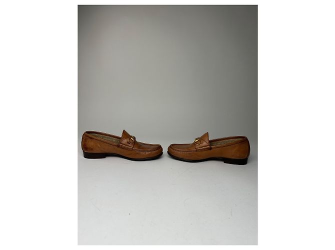 Mocassini in pelle vintage Gucci con morsetto marrone - vista 6