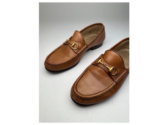 Mocassini in pelle vintage Gucci con morsetto marrone - vista 7