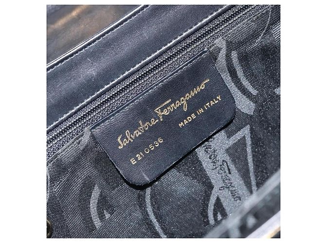 Salvatore Ferragamo Gancini Convertible Top Handle Leather Medium Black - view 6