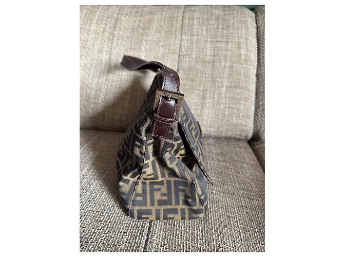 Borsa a spalla Fendi Zucca Mama Baguette Marrone - vista 5