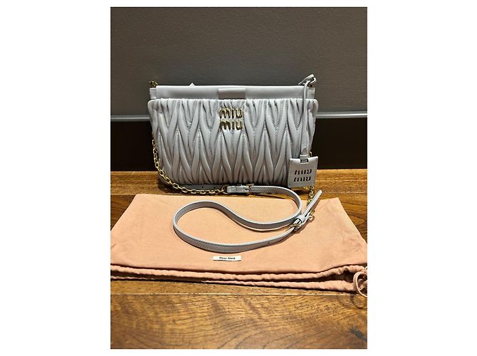 Miu Miu Matelassé Handtasche Grau - Ansicht 11