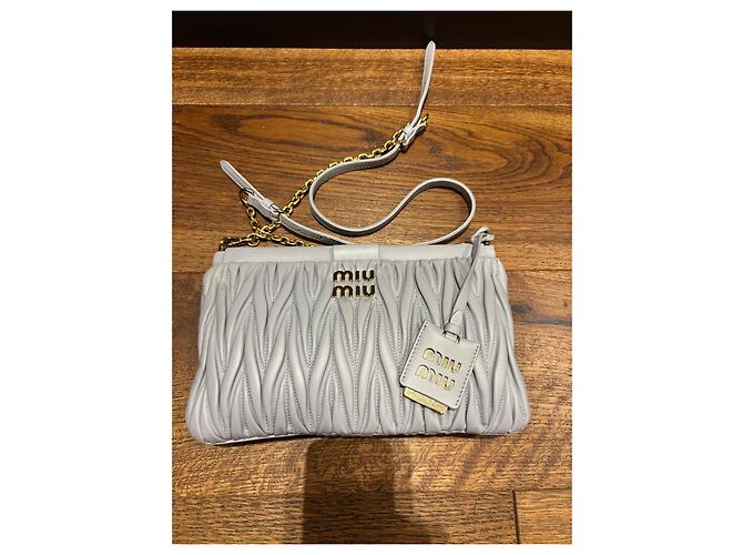 Miu Miu Matelassé Handtasche Grau - Ansicht 8