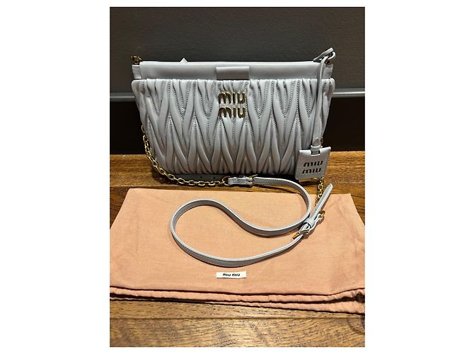 Miu Miu Matelassé Handtasche Grau - Ansicht 9