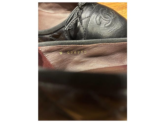 Bailarinas de cuero acolchadas Chanel Negro - vista 4
