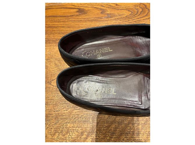 Bailarinas de cuero acolchadas Chanel Negro - vista 5