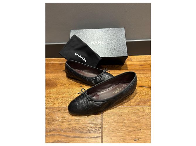 Bailarinas de cuero acolchadas Chanel Negro - vista 6