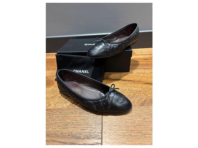 Bailarinas de cuero acolchadas Chanel Negro - vista 7