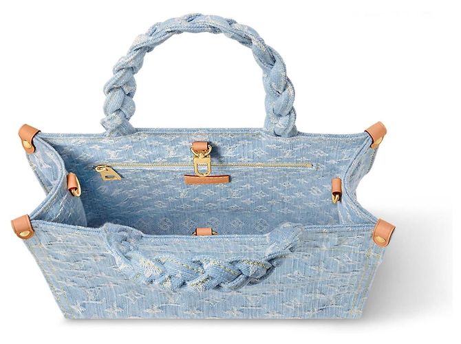 Louis Vuitton Let Go PM Borsa in denim blu - vista 3