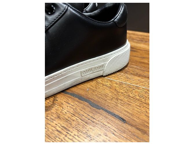 Sneakers in pelle nera Miu Miu Nero - vista 7