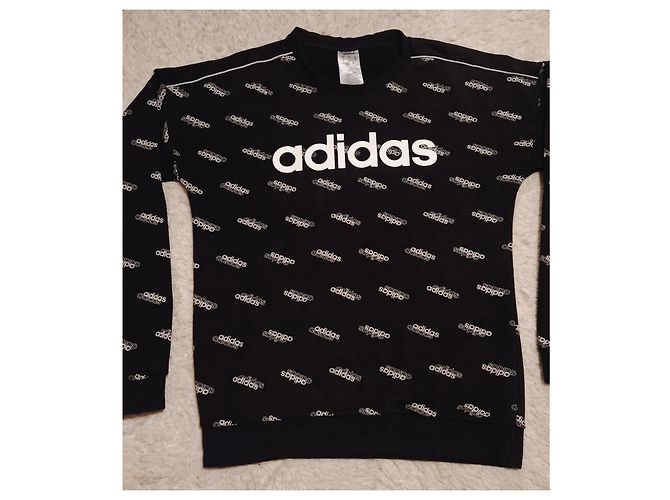 Adidas Sweatshirt mit Allover-Logo Schwarz - Ansicht 4