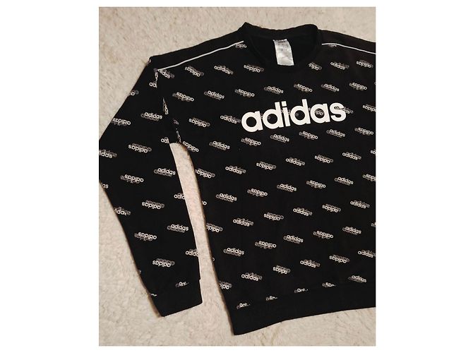 Adidas Sweatshirt mit Allover-Logo Schwarz - Ansicht 5