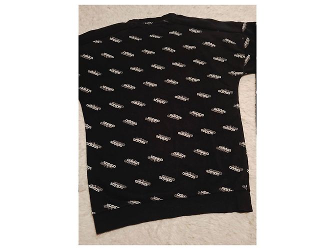 Adidas Sweatshirt mit Allover-Logo Schwarz - Ansicht 8