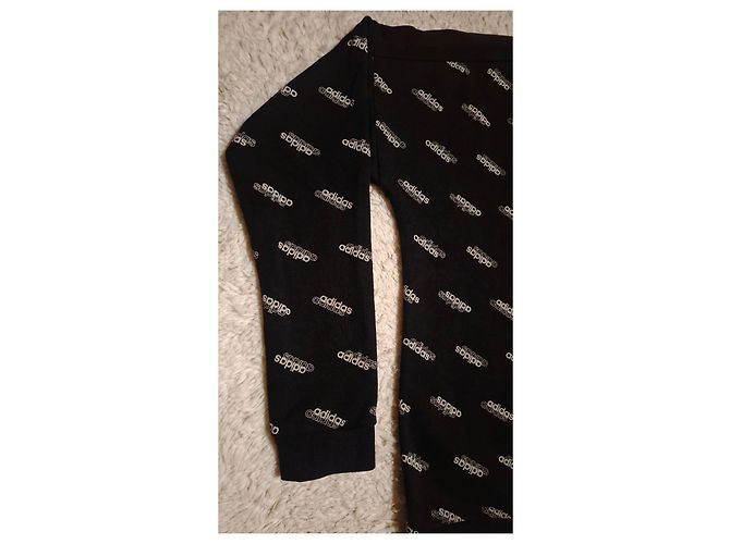 Adidas Sweatshirt mit Allover-Logo Schwarz - Ansicht 9