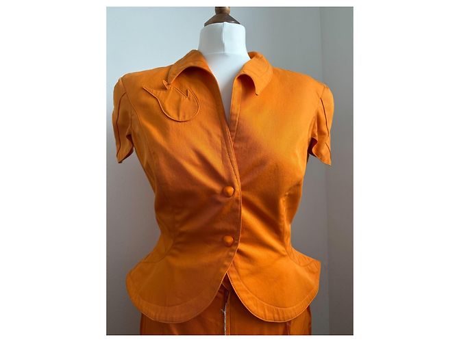 Traje de falda Thierry Mugler naranja de algodón - vista 11