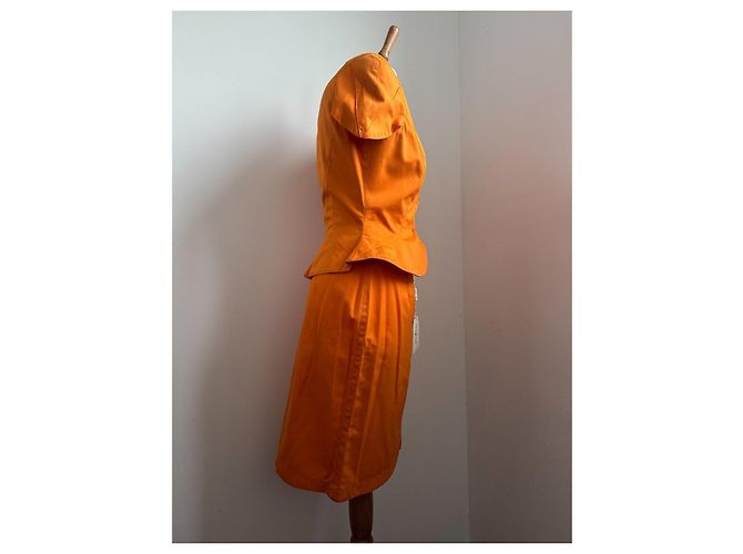 Traje de falda Thierry Mugler naranja de algodón - vista 7