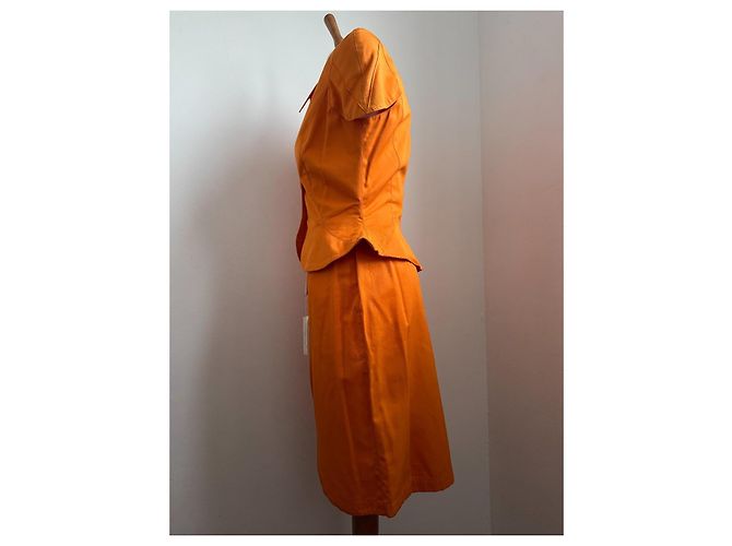 Traje de falda Thierry Mugler naranja de algodón - vista 9