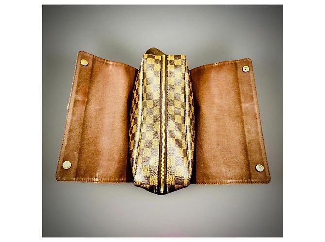 Naviglio Borsa Messenger Damier Ebene Louis Vuitton Marrone - vista 12