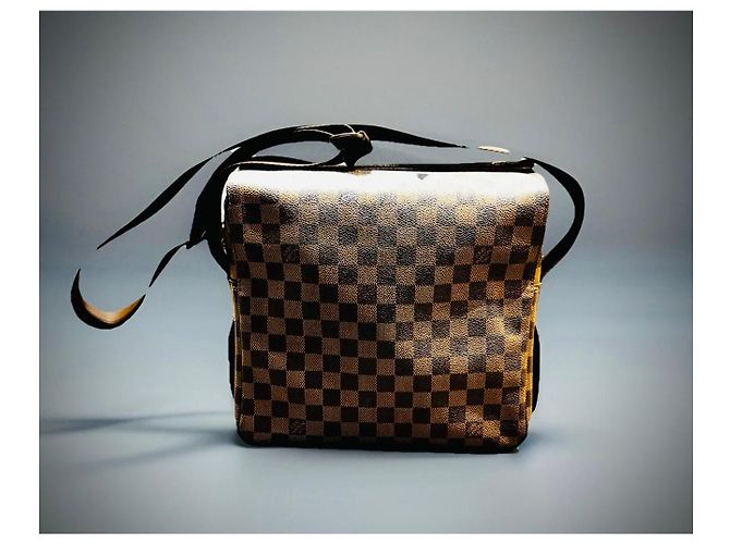 Naviglio Borsa Messenger Damier Ebene Louis Vuitton Marrone - vista 2