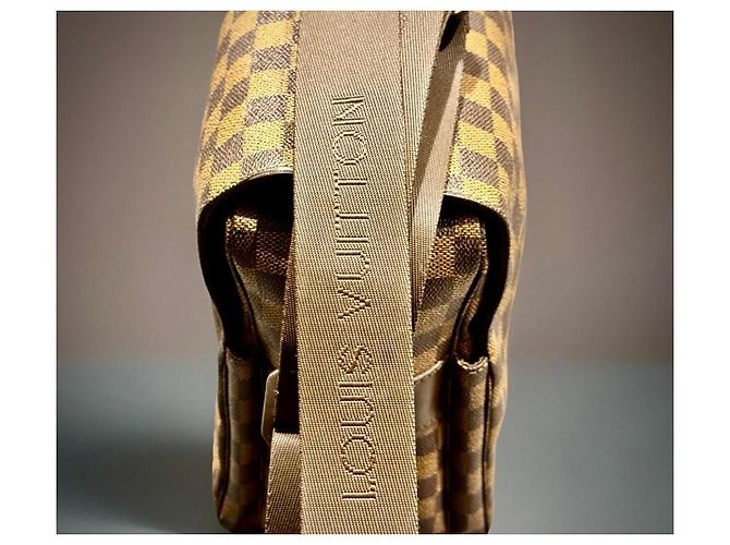 Naviglio Borsa Messenger Damier Ebene Louis Vuitton Marrone - vista 3