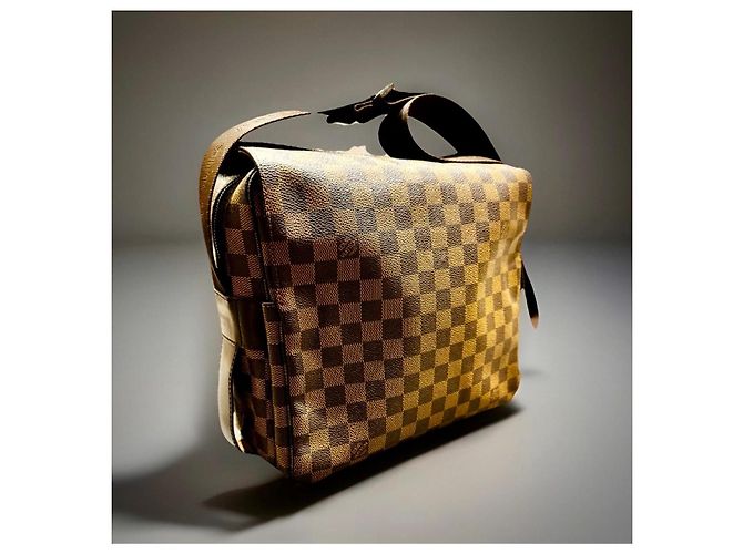 Naviglio Borsa Messenger Damier Ebene Louis Vuitton Marrone - vista 4