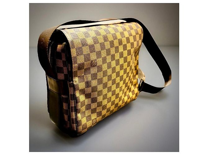 Naviglio Borsa Messenger Damier Ebene Louis Vuitton Marrone - vista 5