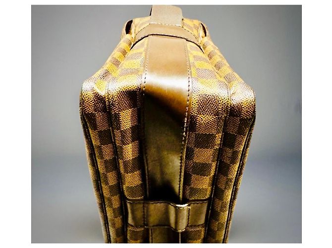 Naviglio Borsa Messenger Damier Ebene Louis Vuitton Marrone - vista 8