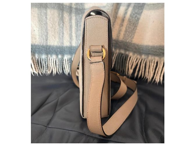 Céline Borsa in Pelle Celine Twist Logo Beige - vista 12