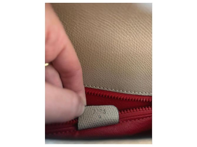 Céline Borsa in Pelle Celine Twist Logo Beige - vista 3