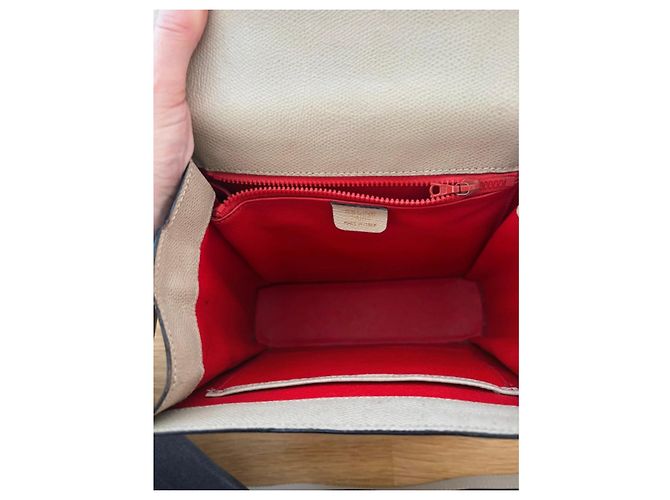 Céline Borsa in Pelle Celine Twist Logo Beige - vista 4