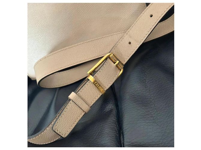 Céline Borsa in Pelle Celine Twist Logo Beige - vista 6