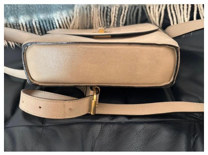 Céline Borsa in Pelle Celine Twist Logo Beige - vista 8