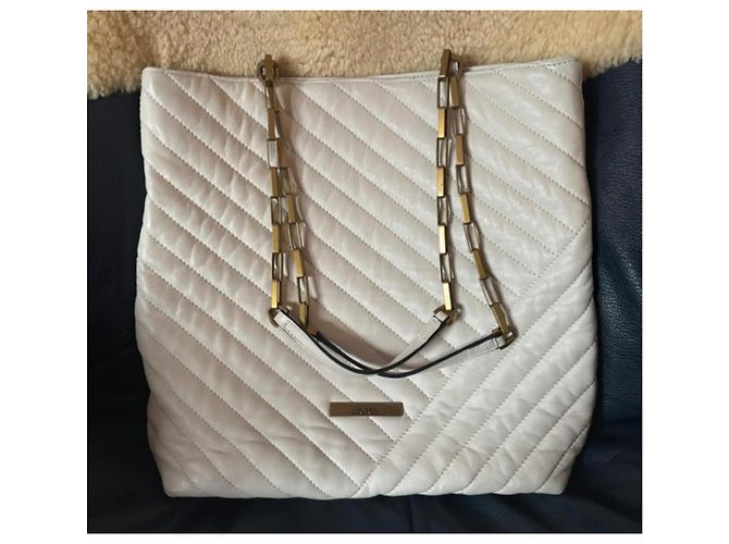 Isabel Marant Tote Borsa in Pelle Bianca con Manico a Catena Bianco - vista 2