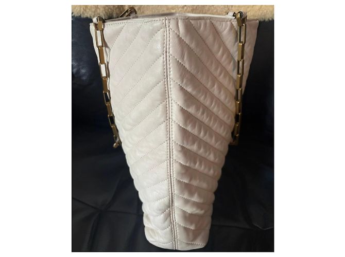 Isabel Marant Tote Borsa in Pelle Bianca con Manico a Catena Bianco - vista 6