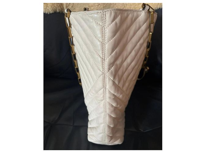 Isabel Marant Tote Borsa in Pelle Bianca con Manico a Catena Bianco - vista 7