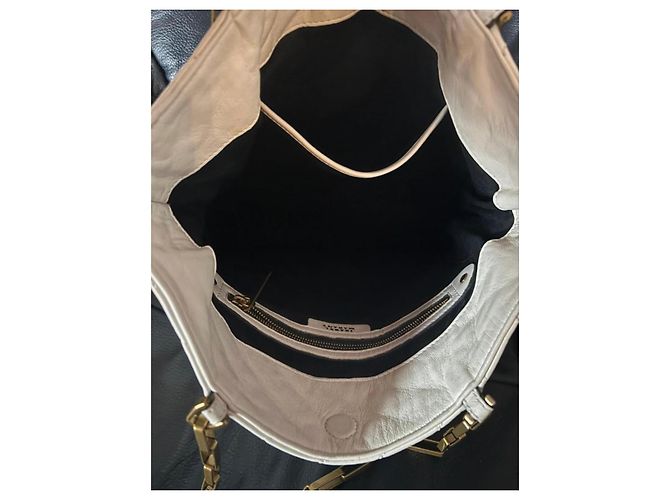 Isabel Marant Tote Borsa in Pelle Bianca con Manico a Catena Bianco - vista 8