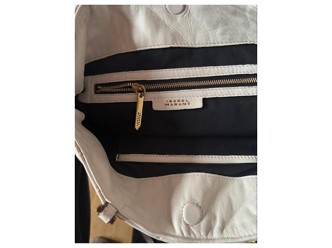Isabel Marant Tote Borsa in Pelle Bianca con Manico a Catena Bianco - vista 9