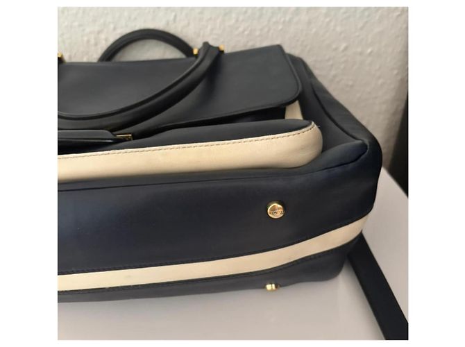 Tod's D Bag Borsa in pelle da donna Bianco Blu scuro - vista 3