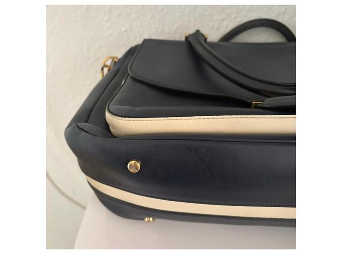 Tod's D Bag Borsa in pelle da donna Bianco Blu scuro - vista 4