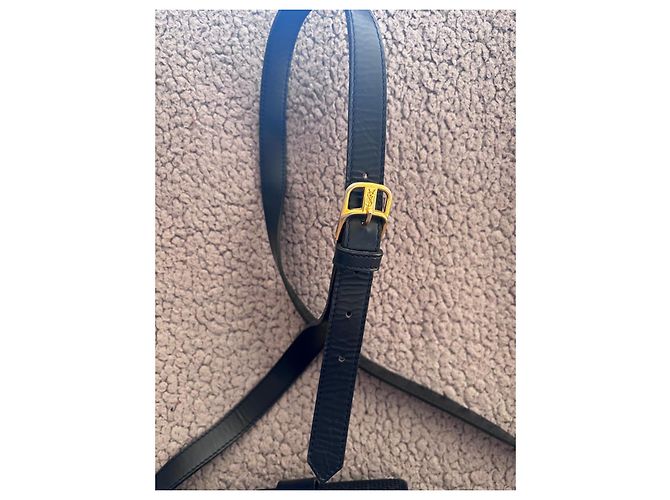 Borsa a Spalla in Pelle e Tessuto Yves Saint Laurent Blu scuro - vista 3