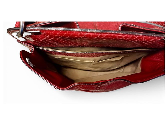 Cartier Marcello en cuir de python Rouge - vue 11