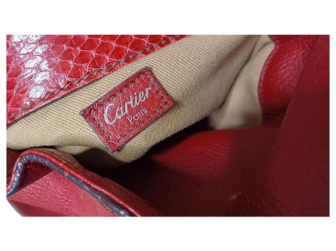 Cartier Marcello en cuir de python Rouge - vue 13