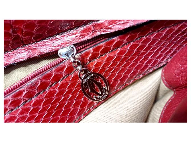 Cartier Marcello en cuir de python Rouge - vue 14