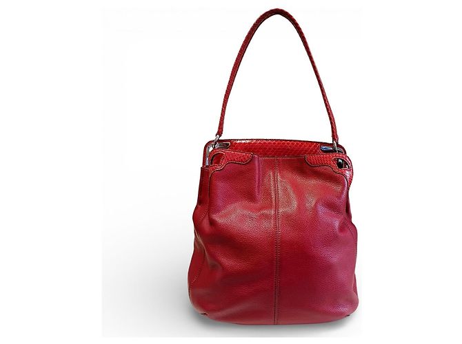 Cartier Marcello en cuir de python Rouge - vue 3